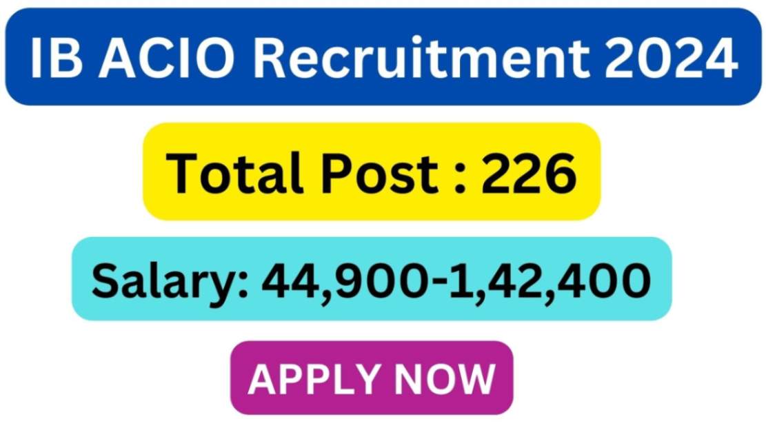 IB ACIO Recruitment 2024 Notification Out For Various Technical Posts